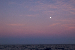 Moon Rise in the Pacific Ocean