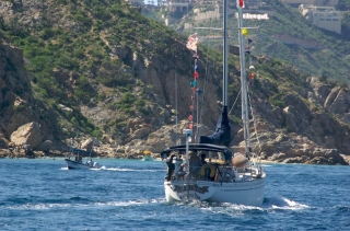 Cruisers Ahead of Us in the Harbor at Cabo San Lucas